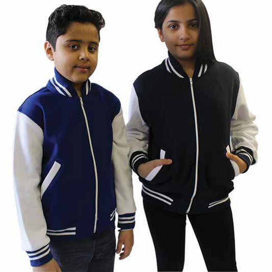 Youth Varsity Jacket with Zipper - Rebel Apparel Inc.