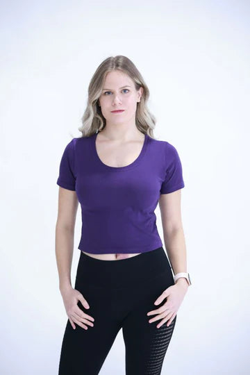 Ladies Short Sleeve Crop Tee