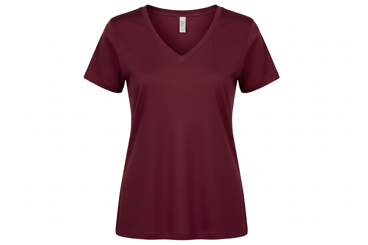 Black V-Neck Tee made of 100% combed cotton fine jersey, pre-washed and pre-shrunk