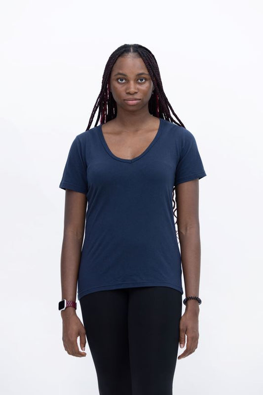 Ladies V-Neck Short Sleeve T-Shirt - Rebel Apparel Inc.